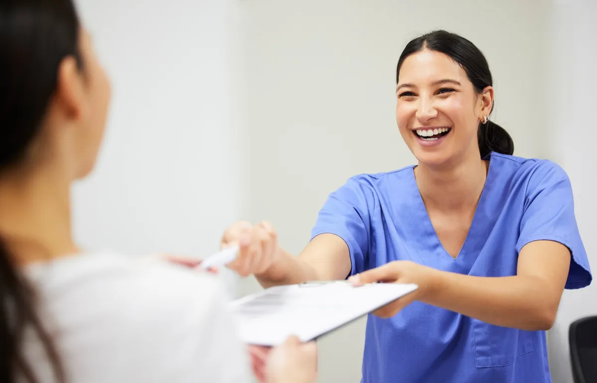 An orthodontist talking through a treatment plan with a patient