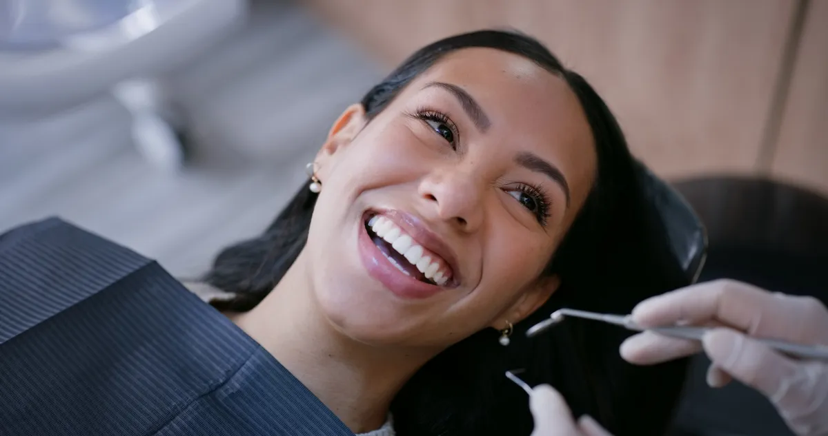 A patient at her Invisalign® treatment review